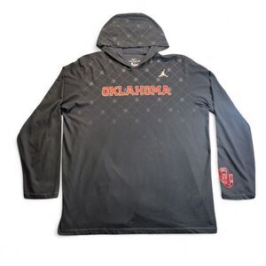 Nike Jordan Oklahoma Sooners Hoodie Mens Black Jumpman Football Team Sideline XL